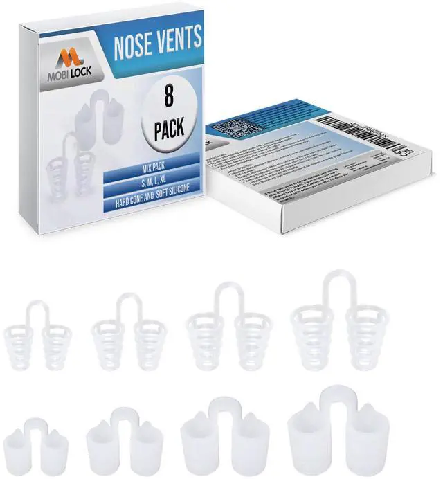 Main image of Vent Sinus Relief Dilator (Pack of 8 Various Sizes) - A Simple Solution for Nasal Snorers - Reusable Snoring Device to Enjoy a Peaceful Night's Sleep