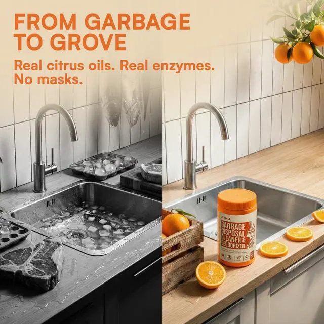 Alt view image 7 of 7 - Garbage Disposal Cleaner and Deodorizer Tablets 24-Pack Citrus Foaming Tablets for Garbage Disposal, Kitchen Sink and Drain Cleaner, Lemon Orange Scent - Garburator, Disposer Freshener