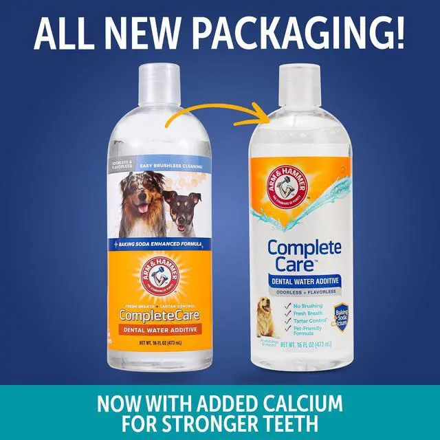 Alt view image 2 of 7 - Complete Care Dog Dental Water Additive, Odorless Flavorless Daily Oral Care Solution with Baking Soda and Calcium for Plaque, Tartar, and Fresh Breath, 16 Fl Oz