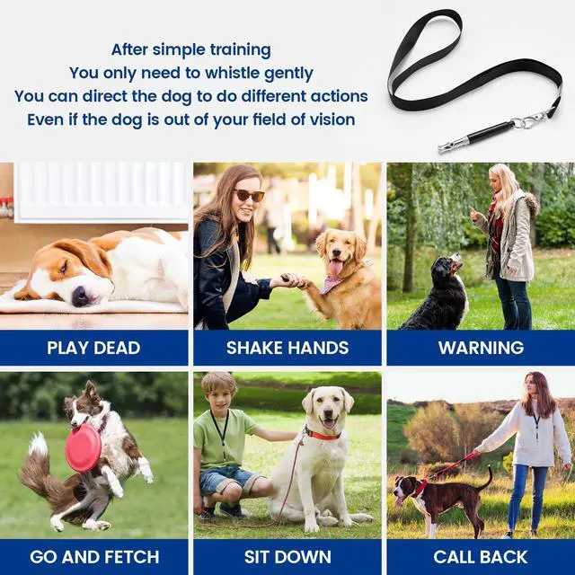 Alt view image 5 of 7 - 2 Pack Dog Whistle - Dog Whistle to Stop Barking Neighbor's Dog & Long Range Recall, Adjustable Ultrasonic Silent Dog Whistle with Lanyard for Training Recall, Professional Obedience (Black & White)