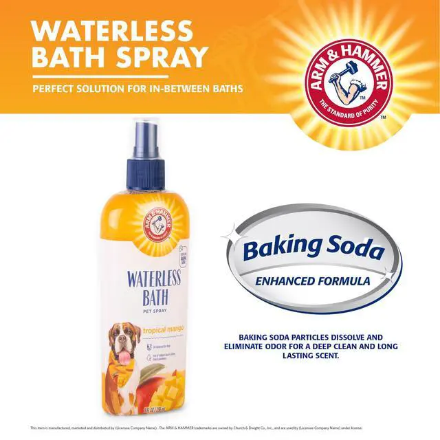 Alt view image 2 of 6 - for Pets Waterless Bath Spray for Dogs with Baking Soda, Mango Scent, No Rinse Dog Grooming Spray, pH Balanced, Free of Sodium Lauryl Sulfate and Parabens, 8 Fl Oz