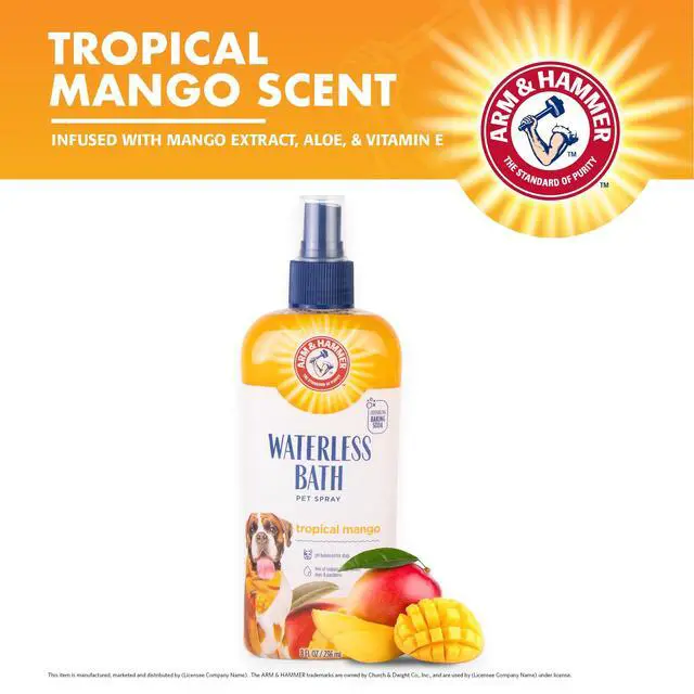 Alt view image 3 of 6 - for Pets Waterless Bath Spray for Dogs with Baking Soda, Mango Scent, No Rinse Dog Grooming Spray, pH Balanced, Free of Sodium Lauryl Sulfate and Parabens, 8 Fl Oz