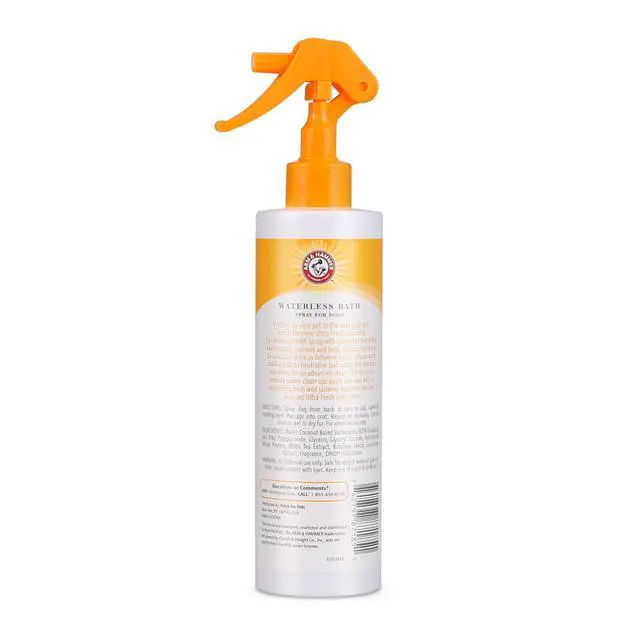Alt view image 5 of 6 - Ultra Fresh Waterless Dog Bath Spray, Baking Soda Deodorizer No-Rinse Dry Dog Shampoo for Between-Bath Odor Control and Coat Freshening, White Jasmine Scent, 10 Fl Oz