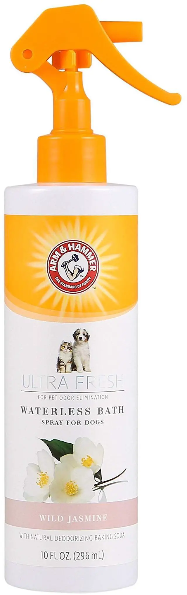 Main image of Ultra Fresh Waterless Dog Bath Spray, Baking Soda Deodorizer No-Rinse Dry Dog Shampoo for Between-Bath Odor Control and Coat Freshening, White Jasmine Scent, 10 Fl Oz