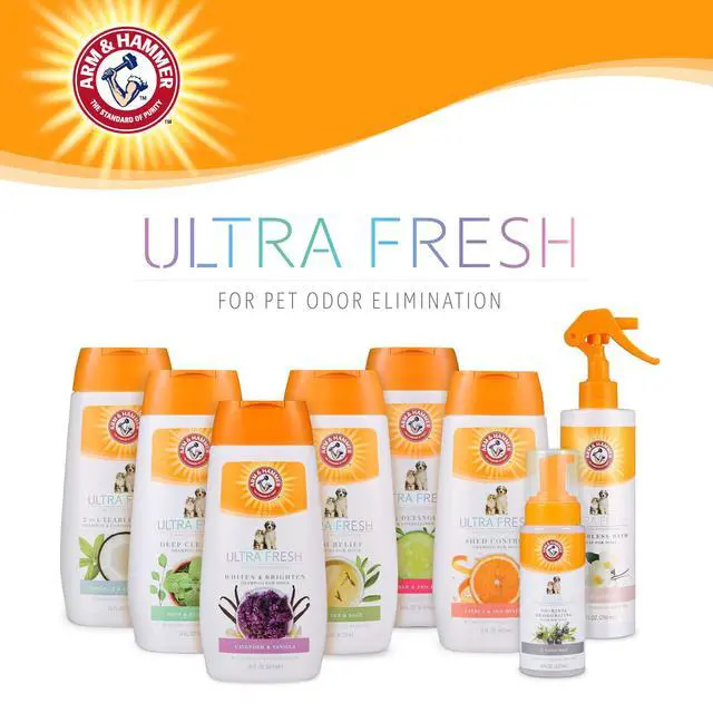 Alt view image 6 of 6 - Ultra Fresh Waterless Dog Bath Spray, Baking Soda Deodorizer No-Rinse Dry Dog Shampoo for Between-Bath Odor Control and Coat Freshening, White Jasmine Scent, 10 Fl Oz