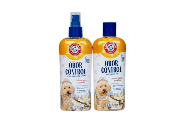 Alt view image 6 of 7 - Odor Control Pet Grooming Gift Set, Includes Dog Shampoo 8 Fl Oz and Dog Bath Spray 8 Fl Oz, Cashmere Vanilla Scent, pH Balanced, Paraben and Sulfate Free