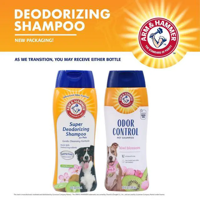 Alt view image 2 of 6 - Deodorizing Dog Shampoo with Baking Soda for Odor Control, Tearless Moisturizing Formula for Sensitive Skin, Fresh Kiwi Blossom Scent, Safe for Dogs and Puppies, 20 Fl Oz