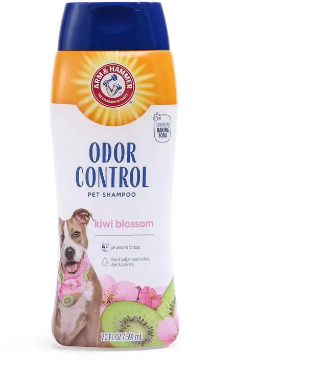 Main image of Deodorizing Dog Shampoo with Baking Soda for Odor Control, Tearless Moisturizing Formula for Sensitive Skin, Fresh Kiwi Blossom Scent, Safe for Dogs and Puppies, 20 Fl Oz