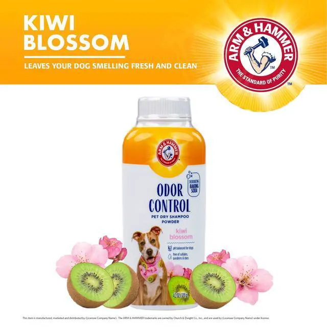 Alt view image 3 of 7 - for Pets Odor Control Dry Shampoo Powder for Dogs and Puppies Waterless Dog Deodorizer Baking Soda Paraben Sulfate Dye Free Kiwi Blossom Scent 4.2 OZ at Home Travel Routine