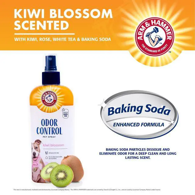 Alt view image 3 of 6 - for Pets Super Deodorizing Dog Spray with Baking Soda for Odor Control Freshens Coat Between Baths pH Balanced Formula for Dogs Kiwi Blossom 8 FL OZ Single Dogs and Puppies Grooming