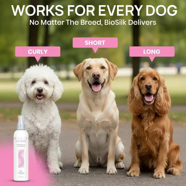 Alt view image 4 of 7 - for Dogs Silk Therapy Detangling and Shine Protecting Spray, pH Balanced Leave-In Mist with Silk and Vitamins for Dematting, Paraben-Free, All Coats and Breeds, 8 Fl Oz