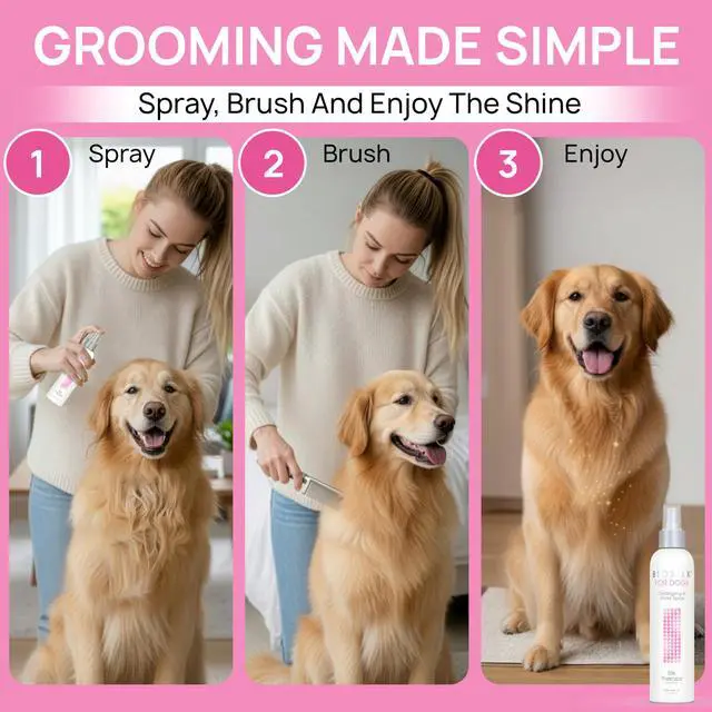 Alt view image 3 of 7 - for Dogs Silk Therapy Detangling and Shine Protecting Spray, pH Balanced Leave-In Mist with Silk and Vitamins for Dematting, Paraben-Free, All Coats and Breeds, 8 Fl Oz