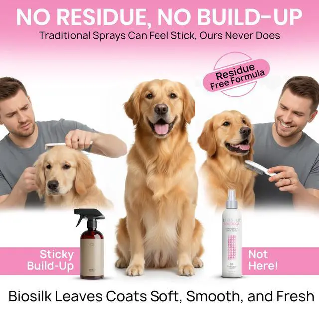 Alt view image 6 of 7 - for Dogs Silk Therapy Detangling and Shine Protecting Spray, pH Balanced Leave-In Mist with Silk and Vitamins for Dematting, Paraben-Free, All Coats and Breeds, 8 Fl Oz