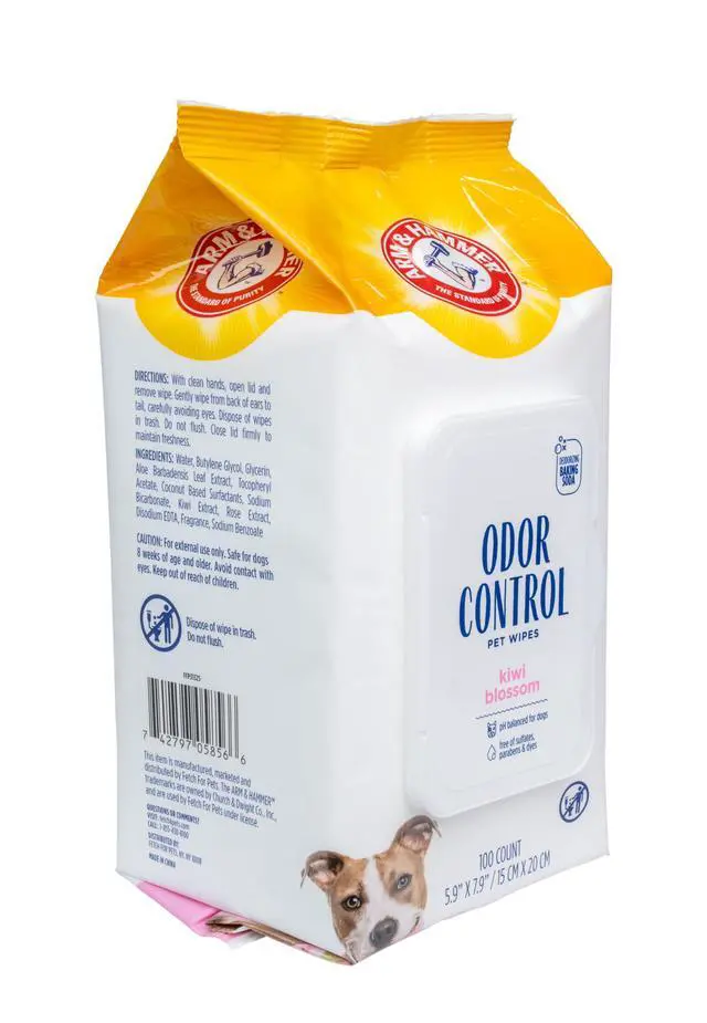 Alt view image 2 of 5 - for Pets Odor Control Dog Wipes, Deodorizing Wipes with Baking Soda for Dogs Between Baths, Gentle Cleaning Pet Grooming Wipes for Everyday Freshness, Kiwi Blossom Scent, 100 Count
