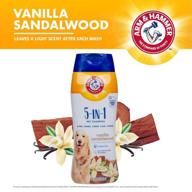 Alt view image 3 of 6 - for Pets 5-in-1 Dog Shampoo with Conditioner, Deodorizing Oatmeal Dog Shampoo with Aloe, Shea Butter, Baking Soda and Coat Care, Vanilla Sandalwood Scent, 20 Fl Oz