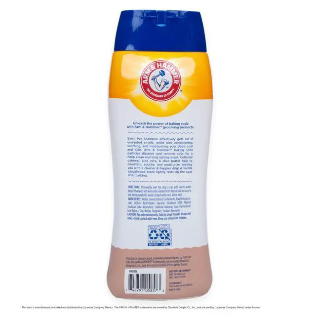 Alt view image 5 of 6 - for Pets 5-in-1 Dog Shampoo with Conditioner, Deodorizing Oatmeal Dog Shampoo with Aloe, Shea Butter, Baking Soda and Coat Care, Vanilla Sandalwood Scent, 20 Fl Oz