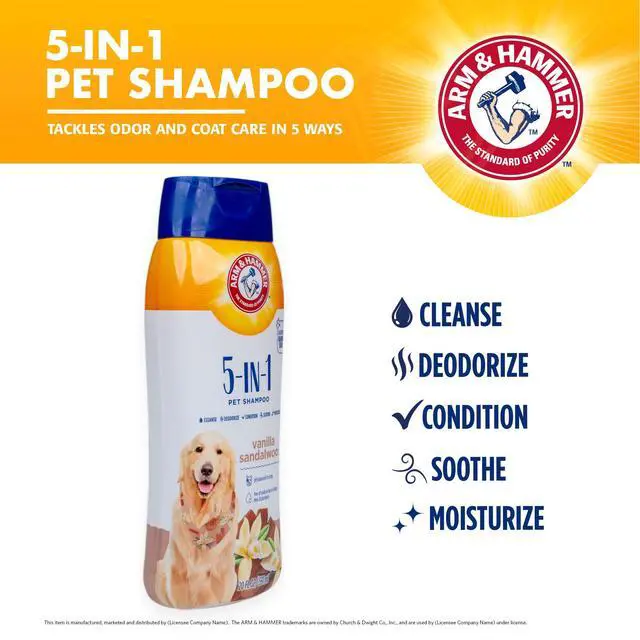 Alt view image 2 of 6 - for Pets 5-in-1 Dog Shampoo with Conditioner, Deodorizing Oatmeal Dog Shampoo with Aloe, Shea Butter, Baking Soda and Coat Care, Vanilla Sandalwood Scent, 20 Fl Oz