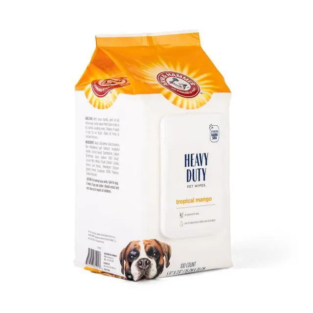 Alt view image 2 of 4 - for Pets Heavy Duty Multipurpose Dog Wipes, Paw and Butt Wipes for Dogs to Help Clean Deodorize and Freshen Coat and Skin Between Baths, Mango Scent, 100 Count