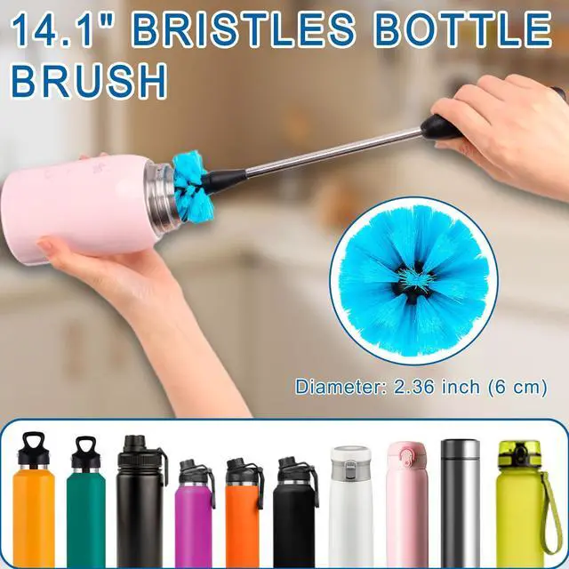 Alt view image 3 of 5 - Bottle Brush Cleaning Set - Multi Cup Brush, Water Bottle Cleaner, Crevice Cleaning Brush Pipe & Tube Brushes for Tight Spaces, Grout Brush Cleaner Brush Long Straw Cleaner Brush