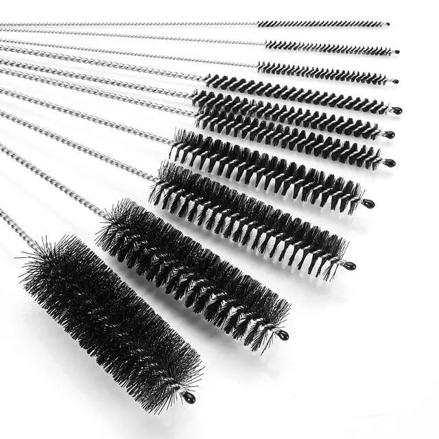 Alt view image 6 of 7 - Bottle Cleaning Brushes, 8 Inch Nylon Tube Brush Set, Cleaner for Narrow Neck Bottles Cups with Hook, Set of 10pcs