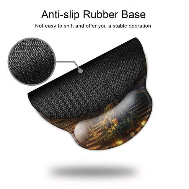Alt view image 5 of 7 - Ergonomic Mouse Pad with Wrist Support,Mouse Pad with Wrist Rest,Relieve Wrist Pain Mousepad Non-Slip Rubber Base,Mouse Pads for Desk,Computers,Laptop,Office,Home,Accessories Library Tree