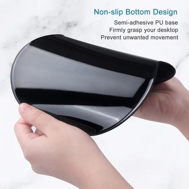 Alt view image 2 of 7 - Ergonomic Mouse Pad with Gel Wrist Support Small Wrist Rest Smooth Surface Non-Slip PU Base Comfortable Office Supplies Pain Relief, 8.7 x 7.2 inches, Map