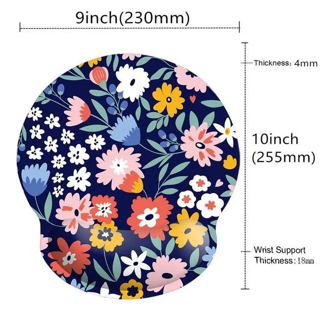Alt view image 3 of 7 - Memory Foam Wrist Support Mouse Pad Comfortable Padded Wrist Mousepads 9in X10in Desktop Notebook Mouse Mat (Vibrant Flower Foam)