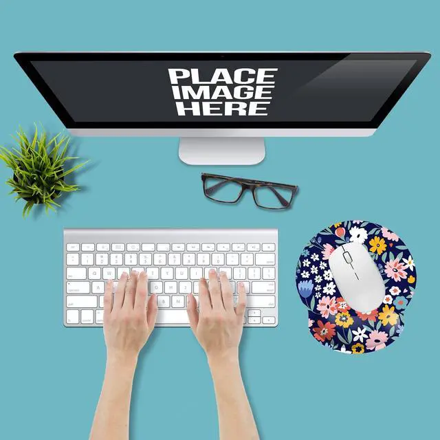 Alt view image 7 of 7 - Memory Foam Wrist Support Mouse Pad Comfortable Padded Wrist Mousepads 9in X10in Desktop Notebook Mouse Mat (Vibrant Flower Foam)