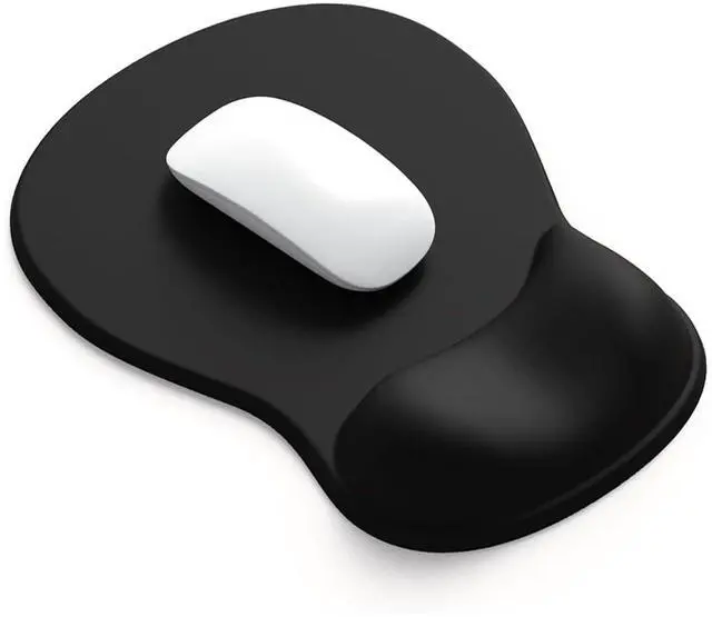 Main image of Ergonomic Mouse Pad with Gel Wrist Support, Comfortable Wrist Rest Mousepad with Non-Slip PU Base for Pain Relief, Desk, Home & Office(Black)