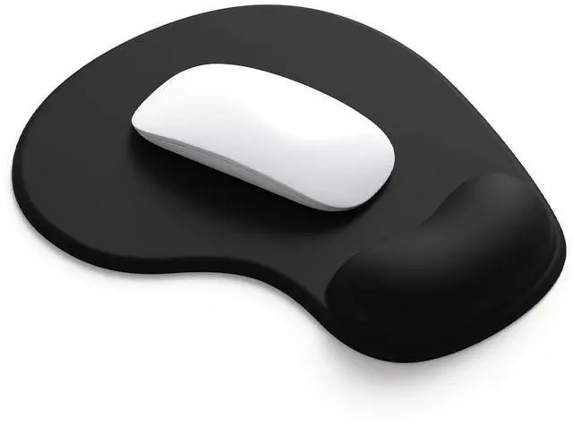 Main image of Office Mousepad with Gel Wrist Support - Ergonomic Gaming Desktop Mouse Pad Wrist Rest - Design Gamepad Mat Rubber Base for Laptop Computer -Silicone Non-Slip Special-Textured Surface (03Black)