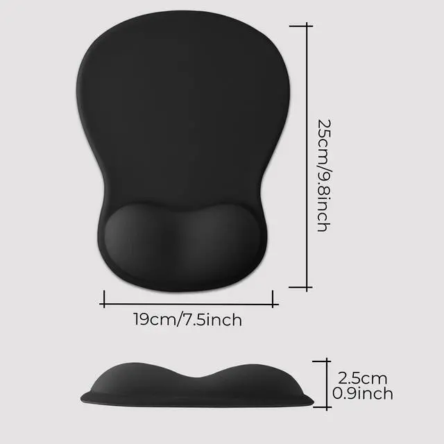 Alt view image 6 of 7 - Gel Mouse Pad with Wrist Support, Ergonomic Mousepad with Wrist Rest, Gaming Mouse Pad with Soft Cushion & Non-Slip PU Base & Concave Design & Pain Relief, for Home Office Computer Laptop, Black