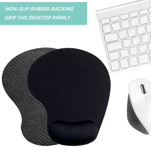 Alt view image 4 of 7 - Mouse Pad with Wrist Support, Ergonomic Mouse Pads with Memory Foam Wrist Rest, Easy Typing Pain Relief, Comfortable Home Office Computer Wrist Support Pads for Working Studying Gaming, Black
