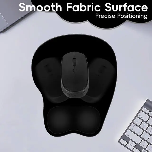 Alt view image 3 of 7 - Ergonomic Mouse Pad,Non Slip Mousepad Wrist Rest Support for Office, Computer, Laptop & Mac(A-Black)