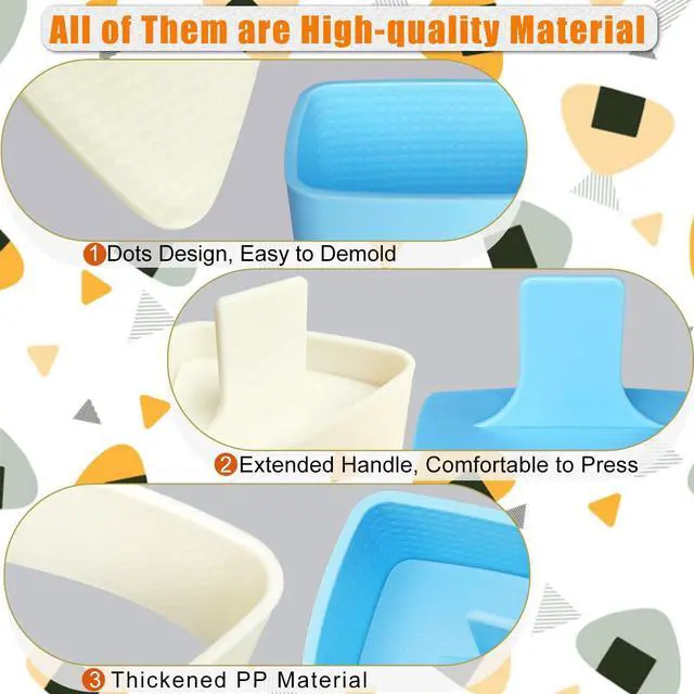 Alt view image 3 of 7 - Onigiri Mold, 3 Pack Musubi Press Maker Triangle Rice Ball Mold Sushi Maker for Kid Lunch Bento and Home DIY, Non-stick