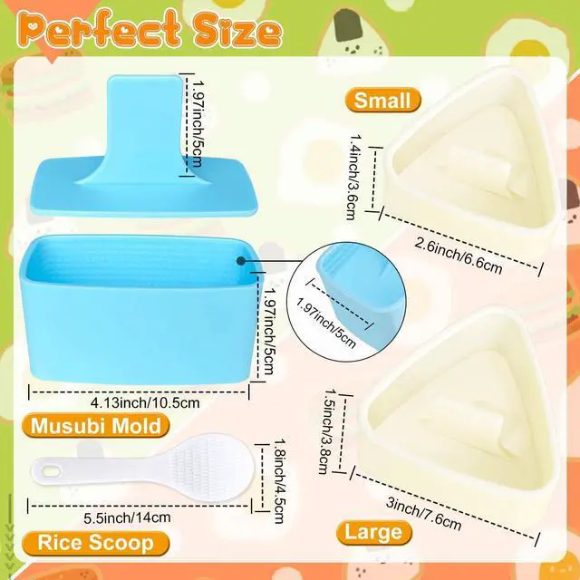 Alt view image 2 of 7 - Onigiri Mold, 3 Pack Musubi Press Maker Triangle Rice Ball Mold Sushi Maker for Kid Lunch Bento and Home DIY, Non-stick