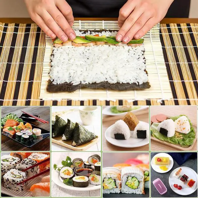 Alt view image 6 of 7 - 7 Pcs Onigiri Rice Ball Mold Maker Kit, Musubi Press, Classic Triangle Shake Sushi Roller Mat Tool for Kids Bento Lunch and Home DIY, Non-stick, BPA-Free