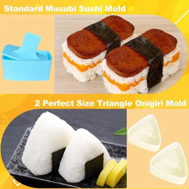 Alt view image 7 of 7 - Onigiri Mold, 3 Pack Musubi Press Maker Triangle Rice Ball Mold Sushi Maker for Kid Lunch Bento and Home DIY, Non-stick