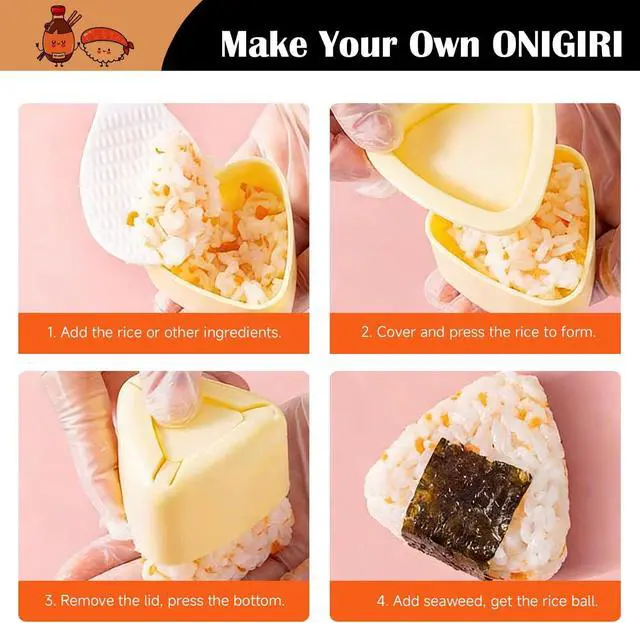 Alt view image 2 of 6 - Onigiri Mold, Musubi Press Mold, Triangle Rice Ball Mold Kit, Spam Musubi Mold Kit for Home DIY Sushi and Bento