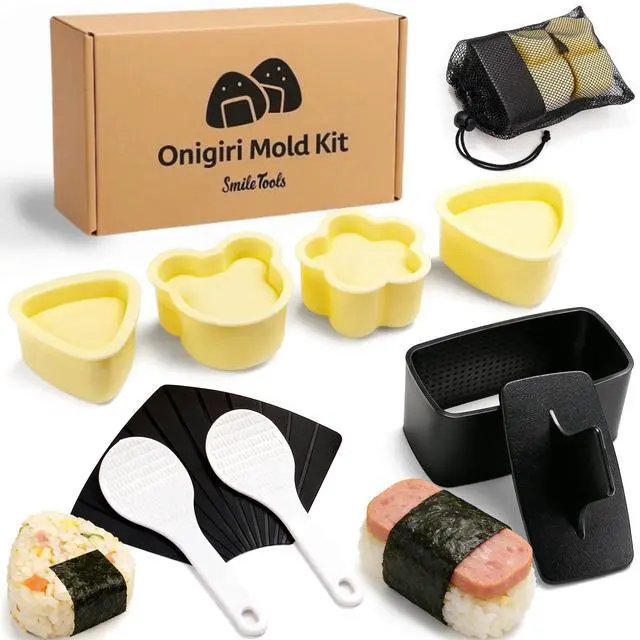 Main image of Onigiri Mold, Musubi Press Mold, Triangle Rice Ball Mold Kit, Spam Musubi Mold Kit for Home DIY Sushi and Bento