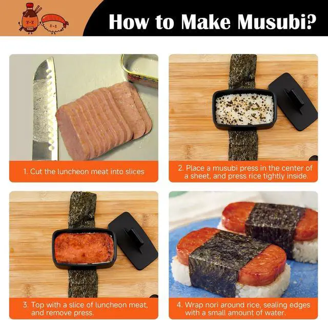 Alt view image 5 of 6 - Onigiri Mold, Musubi Press Mold, Triangle Rice Ball Mold Kit, Spam Musubi Mold Kit for Home DIY Sushi and Bento