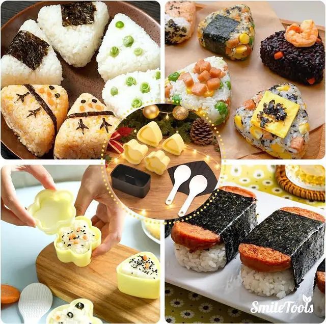 Alt view image 6 of 6 - Onigiri Mold, Musubi Press Mold, Triangle Rice Ball Mold Kit, Spam Musubi Mold Kit for Home DIY Sushi and Bento