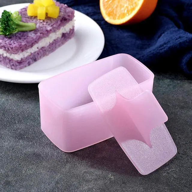 Alt view image 6 of 7 - Onigiri Mold Triangle, 3 Pieces Musubi Press Mold Rice Ball Makers, Triangle Sushi Maker for Bento or Japanese Boxed Meal Musubi Press by (Beige)