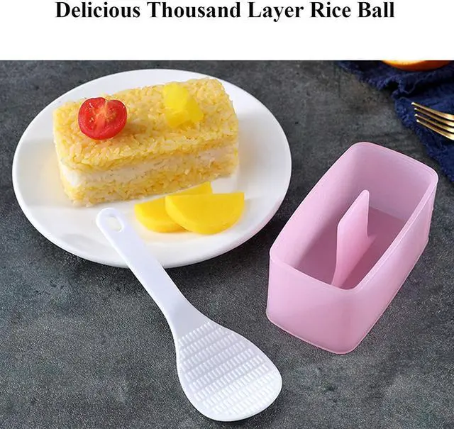 Alt view image 3 of 7 - Onigiri Mold Triangle, 3 Pieces Musubi Press Mold Rice Ball Makers, Triangle Sushi Maker for Bento or Japanese Boxed Meal Musubi Press by (Beige)