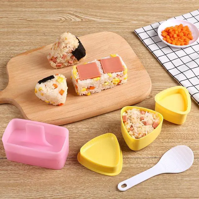 Alt view image 5 of 7 - 3 Pack Onigiri Sushi Maker Mold kit Classic Triangle Rice Musubi Press Mold for Kid Lunch Bento, Home DIY