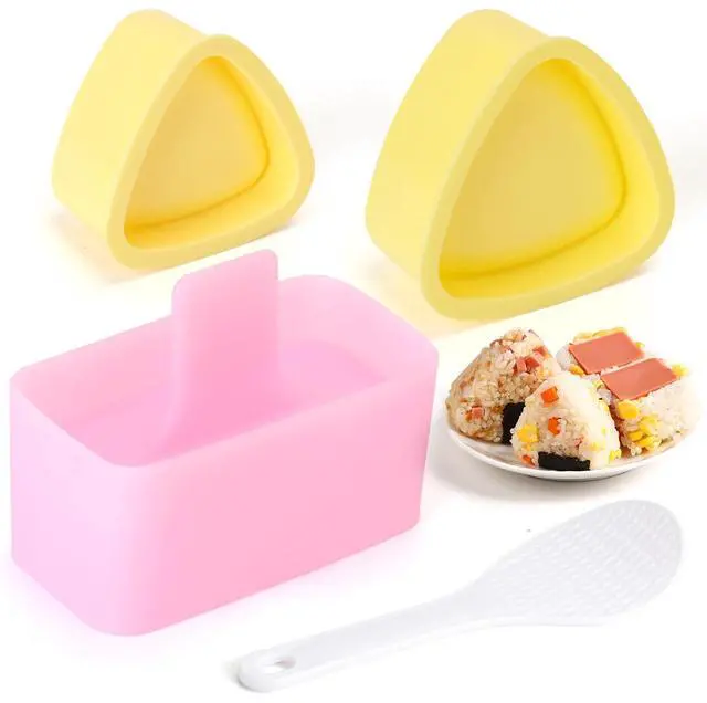 Main image of 3 Pack Onigiri Sushi Maker Mold kit Classic Triangle Rice Musubi Press Mold for Kid Lunch Bento, Home DIY