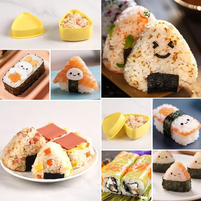 Alt view image 6 of 7 - 3 Pack Onigiri Sushi Maker Mold kit Classic Triangle Rice Musubi Press Mold for Kid Lunch Bento, Home DIY