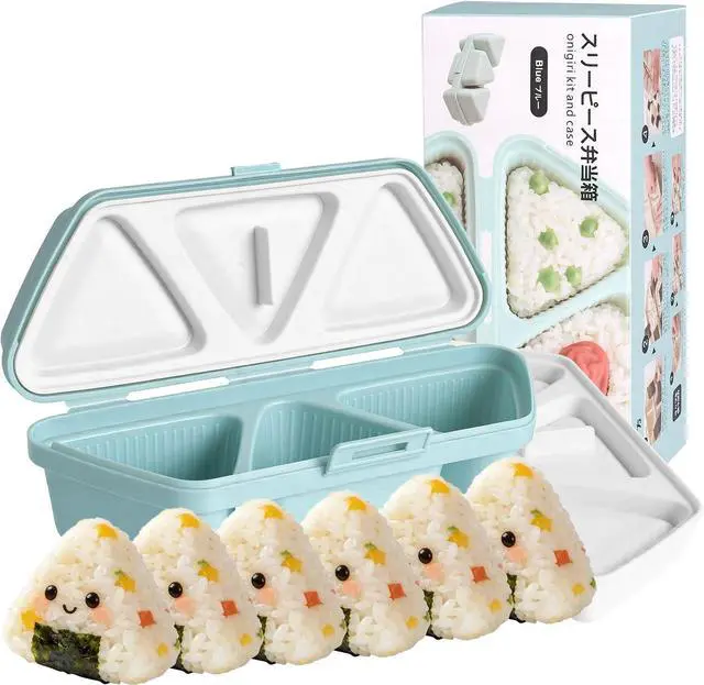 Main image of 6 in 1 Onigiri Mold, Triangular Sushi Mold, Rice Ball Maker Mold, Musubi Press Mold, Multifunctional Rice Shaper Mold, Onigiri Maker for Home DIY (Blue)