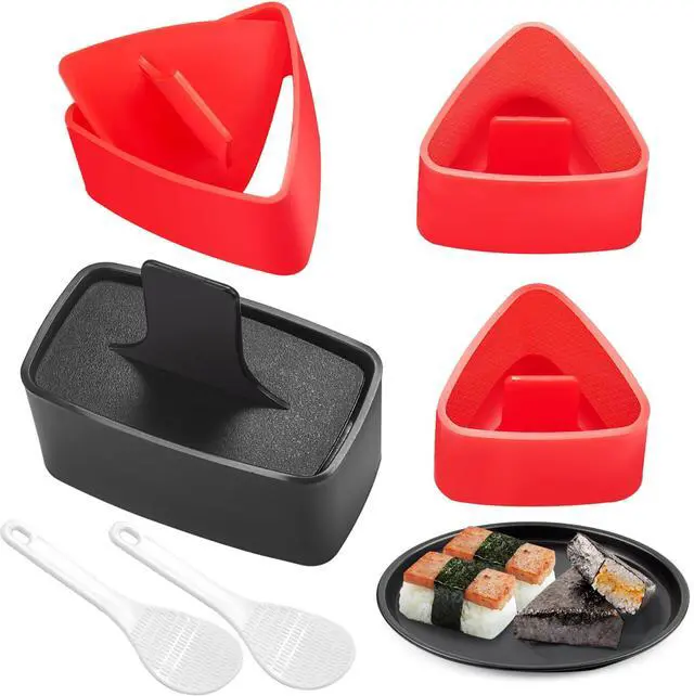 Main image of Onigiri Mold, Musubi Press, 4 Pack Triangle Onigiri Rice Ball Mold Musubi Maker, Sushi Making Kit for Beginners