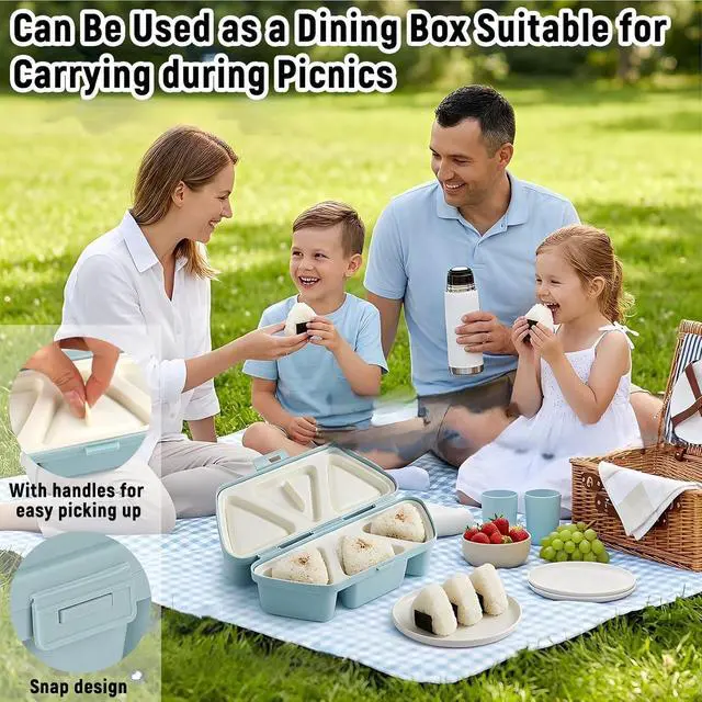 Alt view image 6 of 7 - 6 in 1 Onigiri Mold, Triangular Sushi Mold, Rice Ball Maker Mold, Musubi Press Mold, Multifunctional Rice Shaper Mold, Onigiri Maker for Home DIY (Blue)