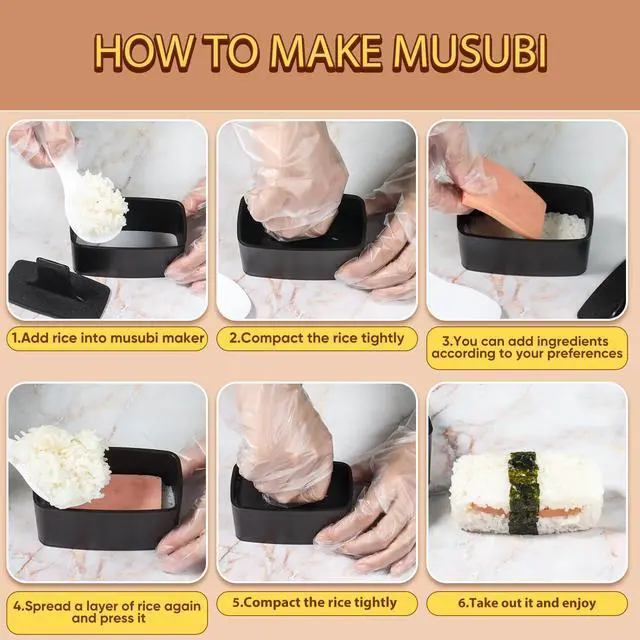 Alt view image 3 of 7 - Onigiri Mold, Musubi Press, 4 Pack Triangle Onigiri Rice Ball Mold Musubi Maker, Sushi Making Kit for Beginners